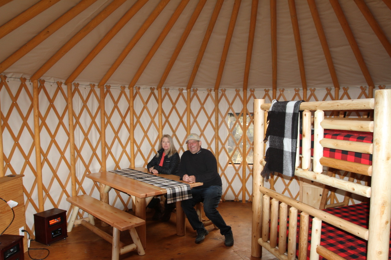 Yurt Table with heaters Fernie RV Resort