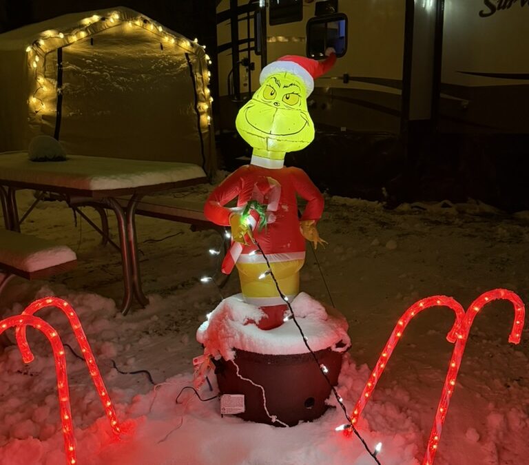 Fernie RV Resort lit up for Christmas